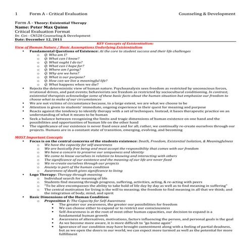 An Overview: Existentialism