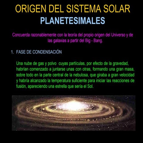 FORMACIÓN DEL SISTEMA SOLAR
