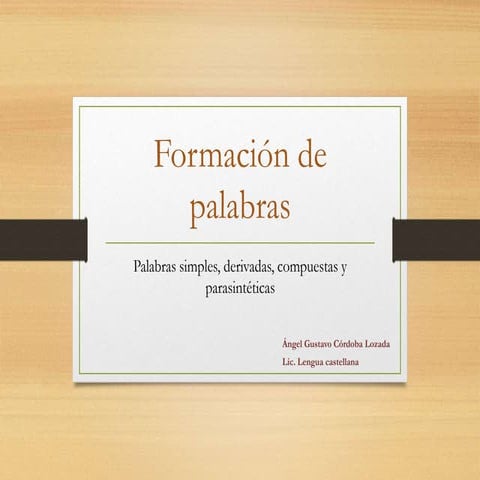Formación de palabras