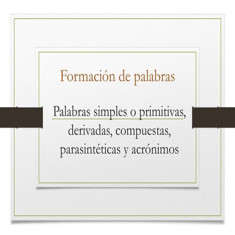 Formación de palabras