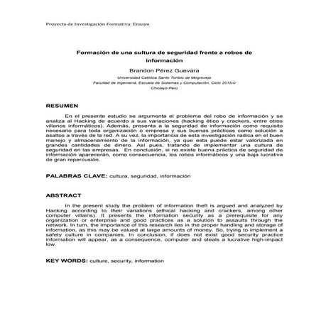 Formación de una cultura de seguridad frente a robos informáticos