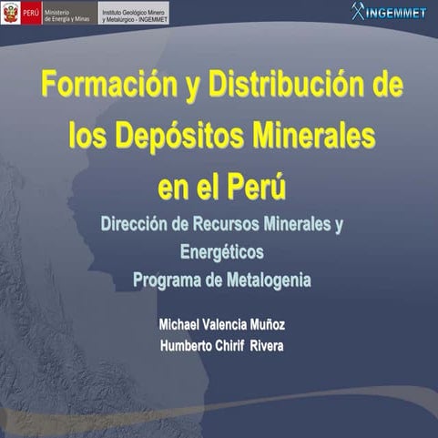 Formación y distribución de los yacimientos minerales
