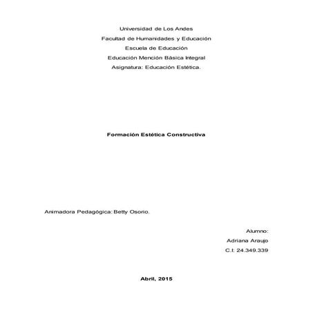 Formacion estetica constructiva trabajo singular adriana