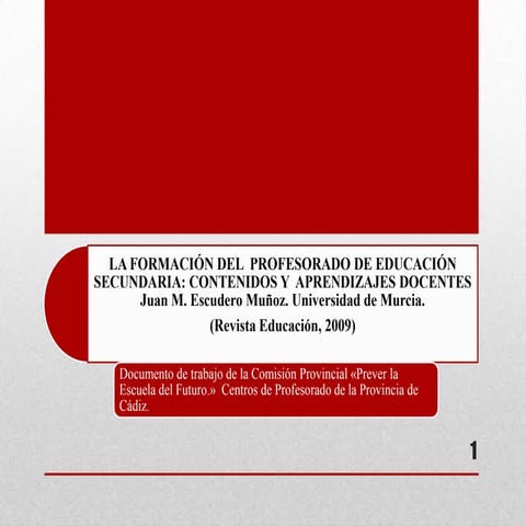 Formacion del profesorado de secundaria - Escudero