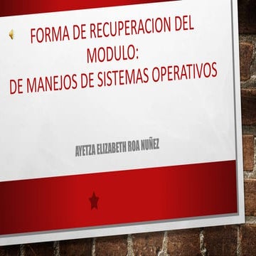 Forma de recuperacion del modulo