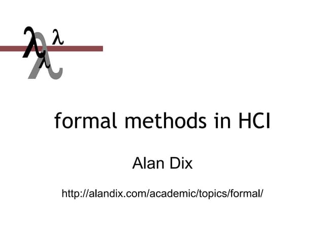 Formal 1 – Introduction
