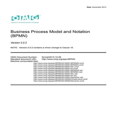 BPMN Specifications from Object Management Group
