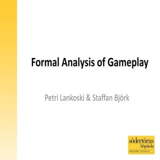 Formal analysis of gameplay