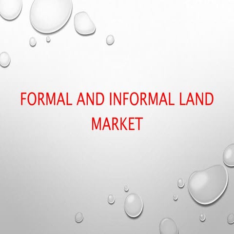 Formal and informal land market