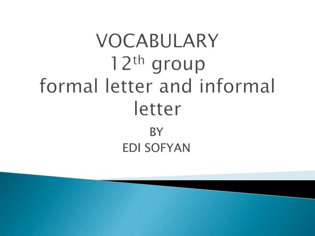 Formal and informal letter