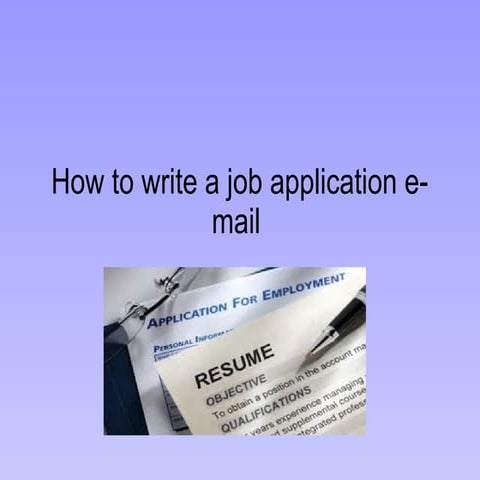 Applying for a job e-mail