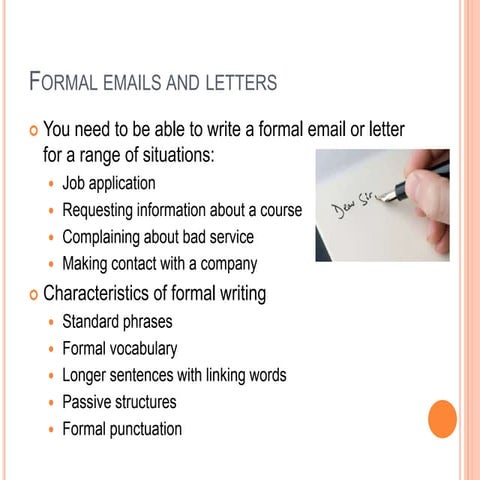 Formal emails and letters
