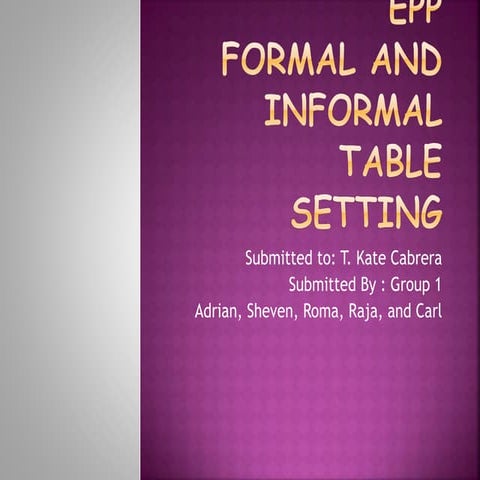 Formal & informal table setting