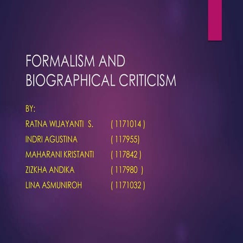 Formalism and biographical criticism