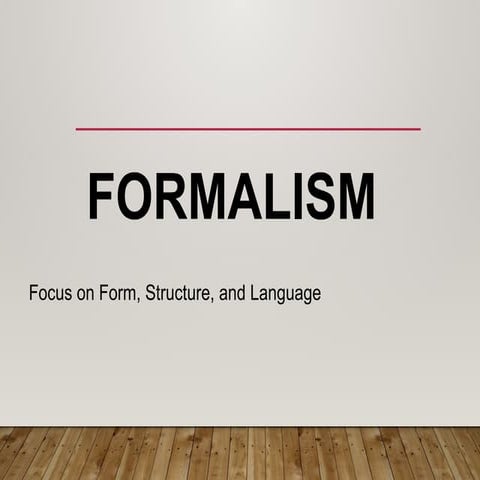 Formalism presentation | PPT