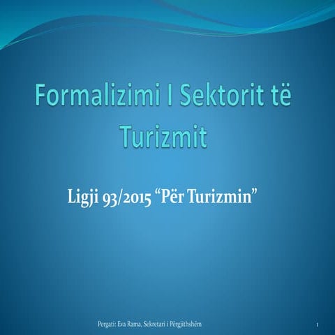 Formalizimi i sektorit të turizmit