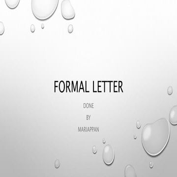 Formal letter