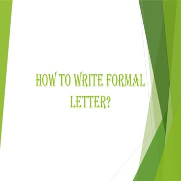 Formal letter. | PPTX