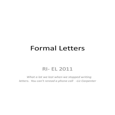 Formal letters