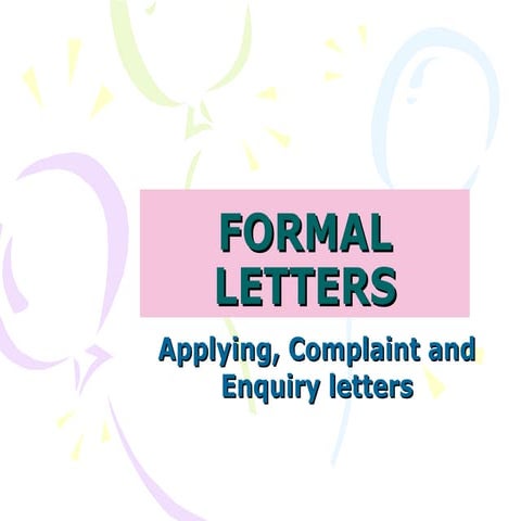 Formal letters