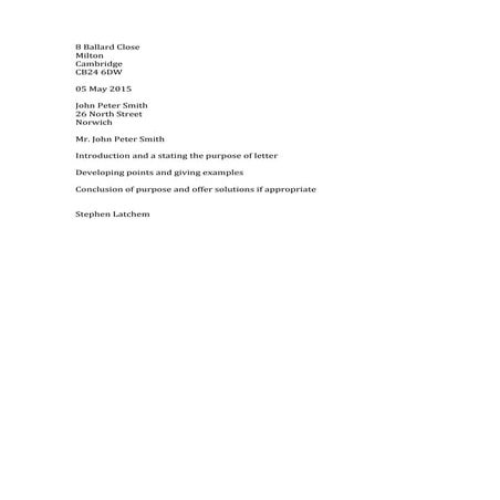 Formal letter template