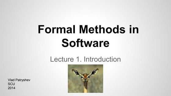 Formal Specification in Software Engineering SE9 | PPT | Programming ...