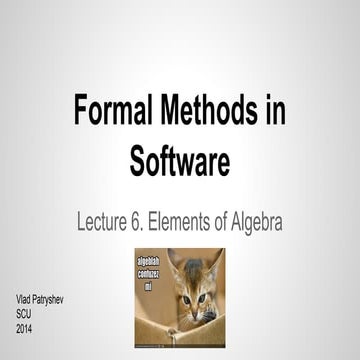 Formal methods   6 - elements of algebra
