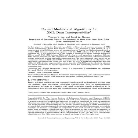 Formal Models and Algorithms for XML Data Interoperability