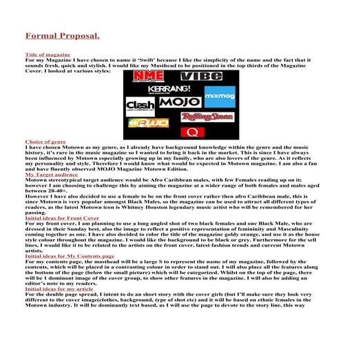 Formal proposal done