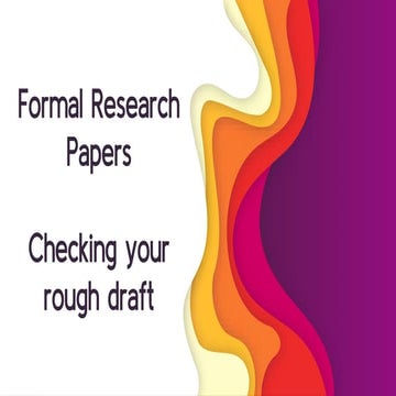 Formal research papers: checking your rough draft