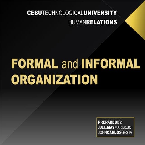 Formal vs informal organization