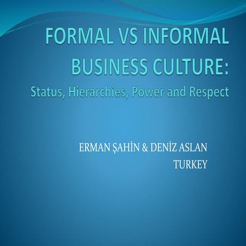 Formal vs informal business culture