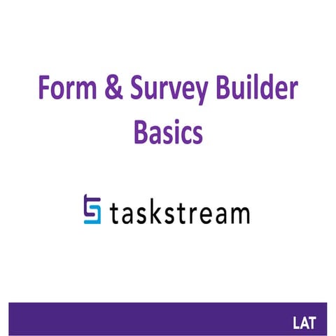 Form and survey builder training 