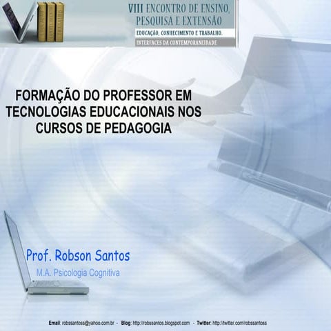 Formação do professor em tecnologias educacionais
