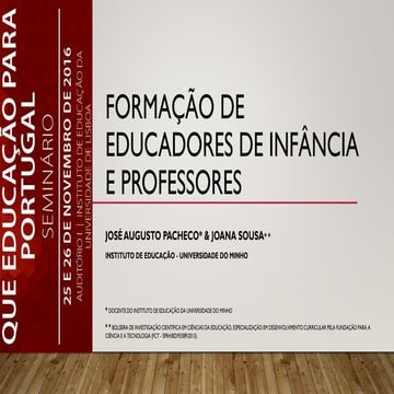 Formação de educadores: Que desafios?