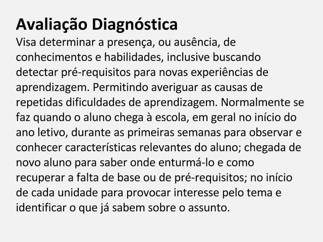 Formas De Avaliação
