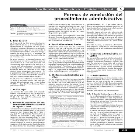 Formas de conclusion procedimiento administrativo
