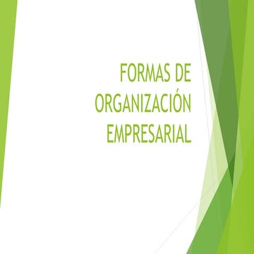 Formas de organización empresarial
