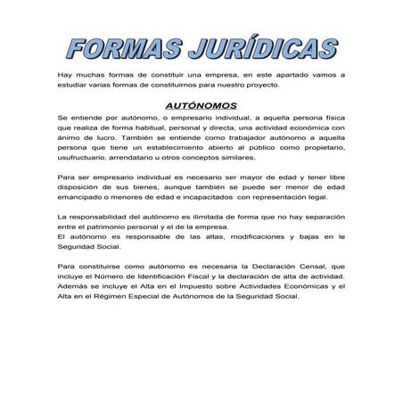 Formas jurídicas