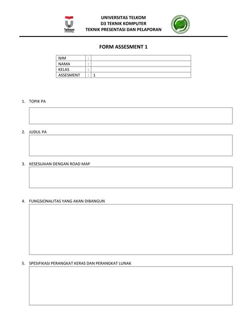 Form assesement 1 tpp