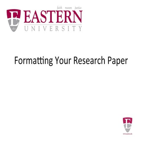 Formatting Your Research Paper