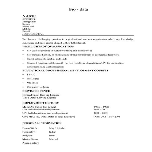 biodata