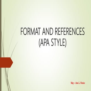 Format and references