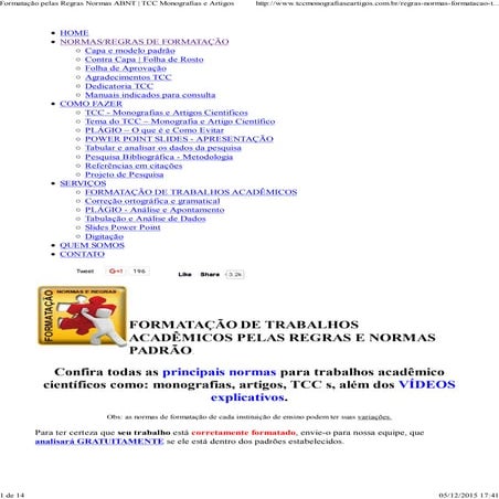 Formatação pelas regras normas abnt tcc monografias e artigos | PDF