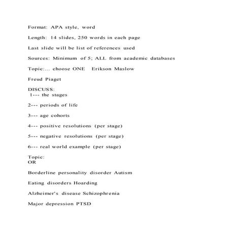 Format APA style, wordLength 14 slides, 250 words in each page | DOCX