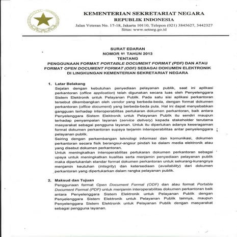 Format dokumen perkantoran SNI | PDF