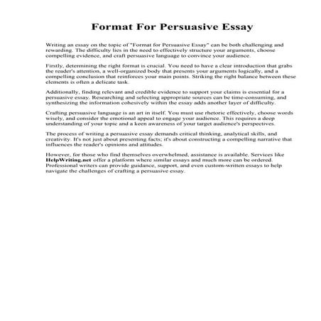 Format For Persuasive Essay. West Virginia University