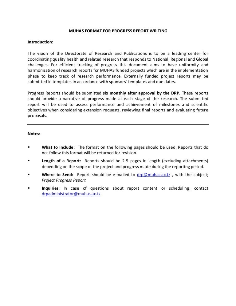 research reporting format