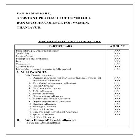 Format income from salary