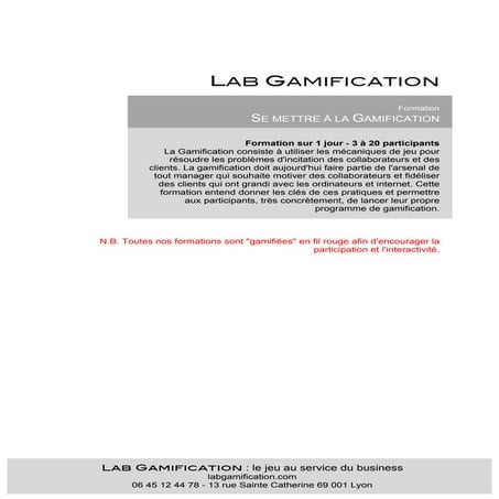 Formation gamification